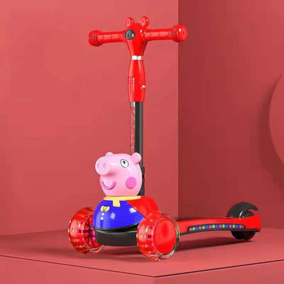 Παιδιά Pedal skateboard σκούτερ αυτοκίνητο με αναδιπλούμενη λειτουργία μουσική φωτισμός και PU τροχούς