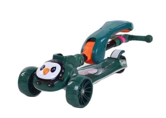 3 PU τροχιά LED Baby Kick Scooter πώληση για παιδιά λειτουργία μουσική φωτισμός ένα κλικ αναδιπλώσιμο