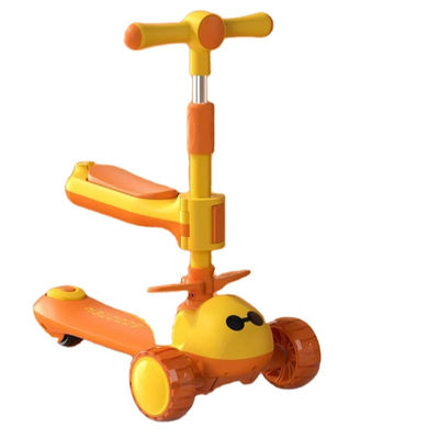 3 σε 1 Πολυλειτουργικό Baby Walker 3 τροχούς βόλτα σε αναδιπλούμενο μεγάλο τροχικό σκούτερ αυτοκίνητο για παιδιά