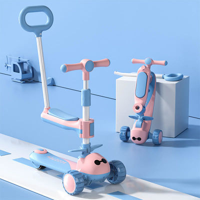 3 σε 1 Πολυλειτουργικό Baby Walker 3 τροχούς βόλτα σε αναδιπλούμενο μεγάλο τροχικό σκούτερ αυτοκίνητο για παιδιά