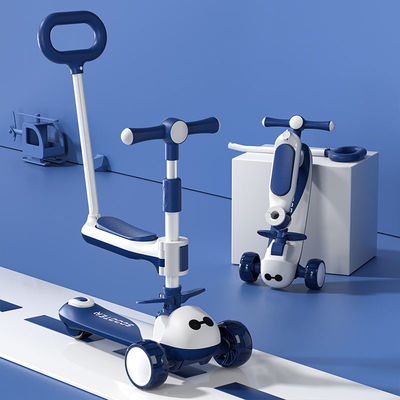3 σε 1 Πολυλειτουργικό Baby Walker 3 τροχούς βόλτα σε αναδιπλούμενο μεγάλο τροχικό σκούτερ αυτοκίνητο για παιδιά