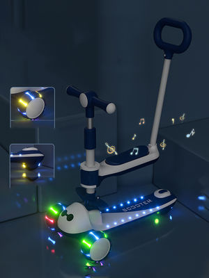 3 σε 1 Πολυλειτουργικό Baby Walker 3 τροχούς βόλτα σε αναδιπλούμενο μεγάλο τροχικό σκούτερ αυτοκίνητο για παιδιά
