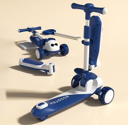 3 σε 1 Πολυλειτουργικό Baby Walker 3 τροχούς βόλτα σε αναδιπλούμενο μεγάλο τροχικό σκούτερ αυτοκίνητο για παιδιά