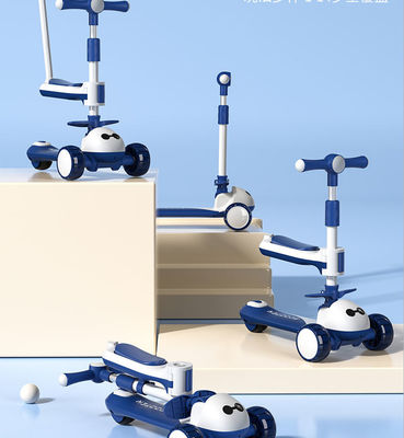 3 σε 1 Πολυλειτουργικό Baby Walker 3 τροχούς βόλτα σε αναδιπλούμενο μεγάλο τροχικό σκούτερ αυτοκίνητο για παιδιά