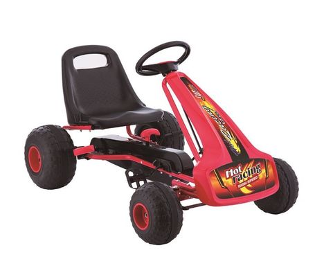 Κόκκινο μονοθέσιο Πεντάλ Go-Karting για 7χρονα παιδιά πλαστικό τροχό και αυτοκίνητο