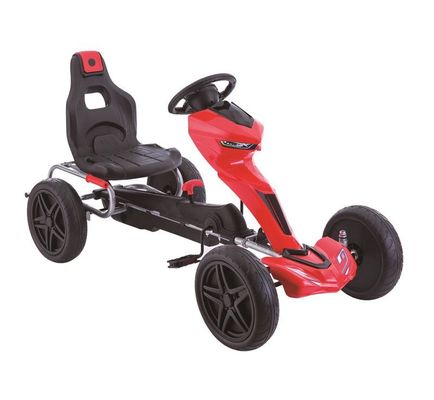 Παιδιά Καβαλώνουν Πεντάλ Go-Kart με Συμπλέκτη και Φρένο από Κόκκινο Πλαστικό