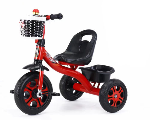 2023 Baby Trike Γρήγορα φορτισμένα χειριστήρια και υφασμένο μπροστινό καλάθι για παιδιά 2-5 ετών